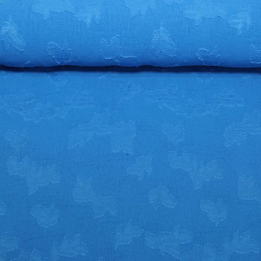 Tissu robes et blouses Ramona - Look usé Uni Bleu roi
