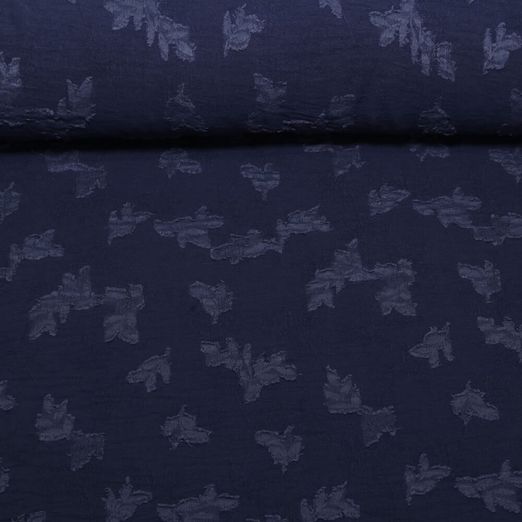 Tissu robes et blouses Ramona - Look usé Uni Bleu marine
