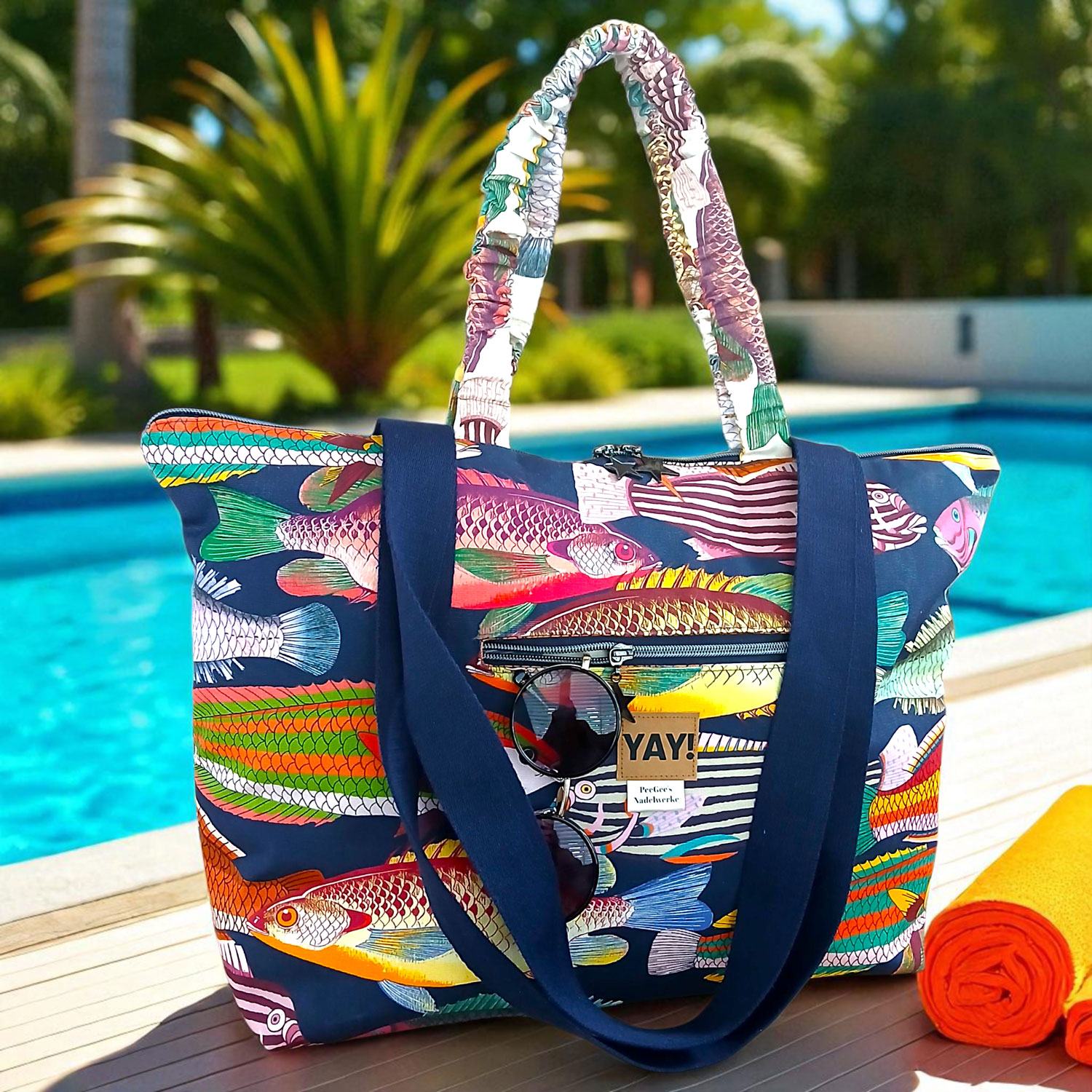 Outdoorstoff Hugo & Hilda - Fische Navy -3 Outdoorstoff Hugo & Hilda - Fische Navy -3
