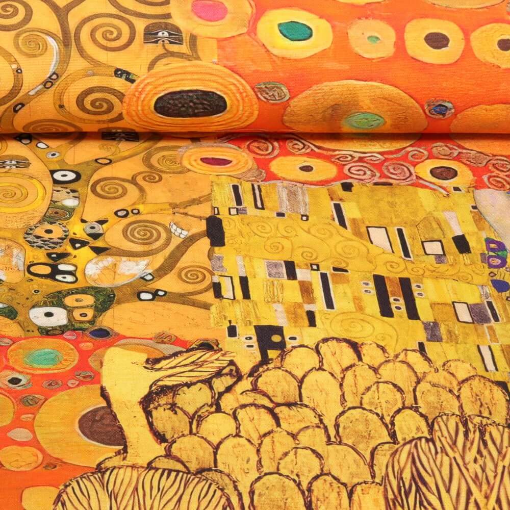 Tissu d'extérieur Hugo & Hilda - Art nouveau de Vienne Jaune-0 Tissu d'extérieur Hugo & Hilda - Art nouveau de Vienne Jaune-0
