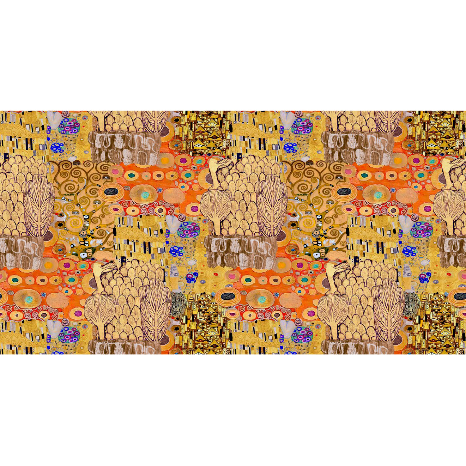 Tissu d'extérieur Hugo & Hilda - Art nouveau de Vienne Jaune-1 Tissu d'extérieur Hugo & Hilda - Art nouveau de Vienne Jaune-1