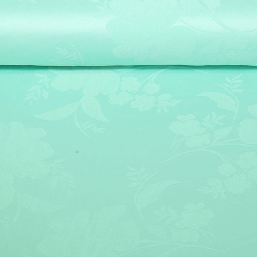 Tissu robes et blouses Béa - Fleurs ton sur ton Vert menthe