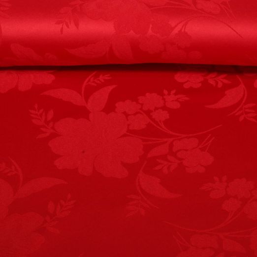 Blusen- & Kleiderstoff Bea - Blumen Ton-In-Ton Rot