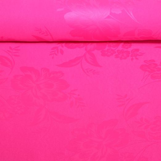 Tissu robes et blouses Béa - Fleurs ton sur ton Rose vif