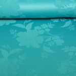 Tissu robes et blouses Béa - Fleurs ton sur ton Turquoise