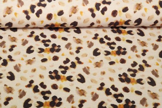 Lin de viscose - Léopard Beige