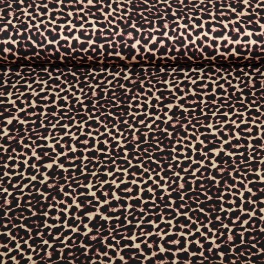 Viskose-Satin - Digitaldruck Leo Schwarz Beige