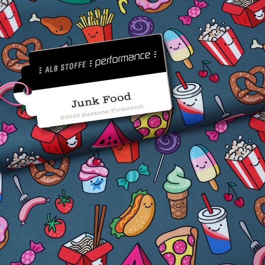 Albstoffe Performance Kollektion - Junk Food Anthrazit