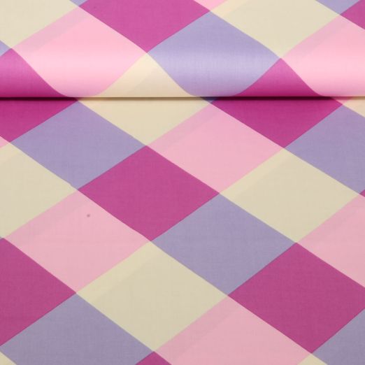 Satin de coton - Nerida Hansen Impression digitale Large Gingham Lavande