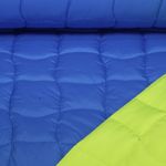 Gesteppter Jackenstoff - Quadrate Blau Neon Gelb