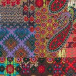 Satin - Paisley Bubble Rood Multicolor Satin - Paisley Bubble Rood Multicolor