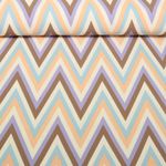 Tissu robes et blouses stretch - Tourbillons Zigzag Taupe