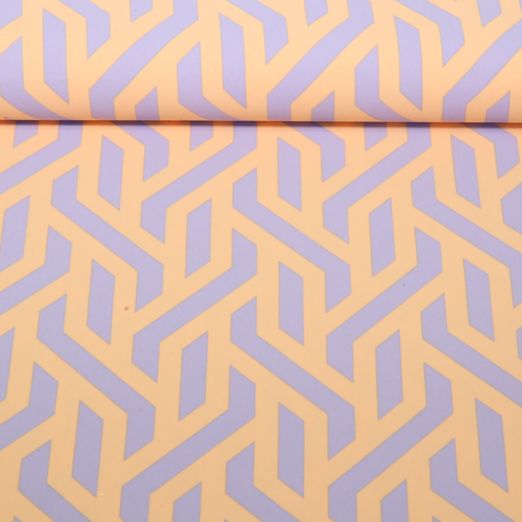 Kleider und Blusenstoff - Stretch Twill Graphisch Lachs