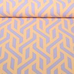 Tissu robes et blouses stretch - Tourbillons graphiques Saumon