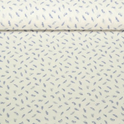 Jersey de viscose Sanetta - Branches Paillettes Blanc