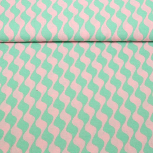 Kleider und Blusenstoff - Wellen Mint