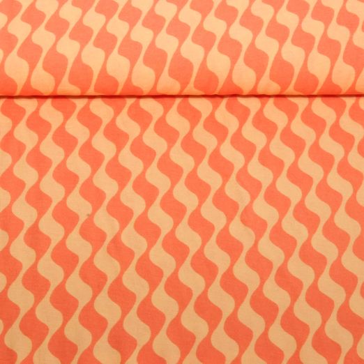 Kleider und Blusenstoff - Wellen Orange