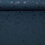 Regenjackenstoff - Wasserabweisend Sterne Petrolblau