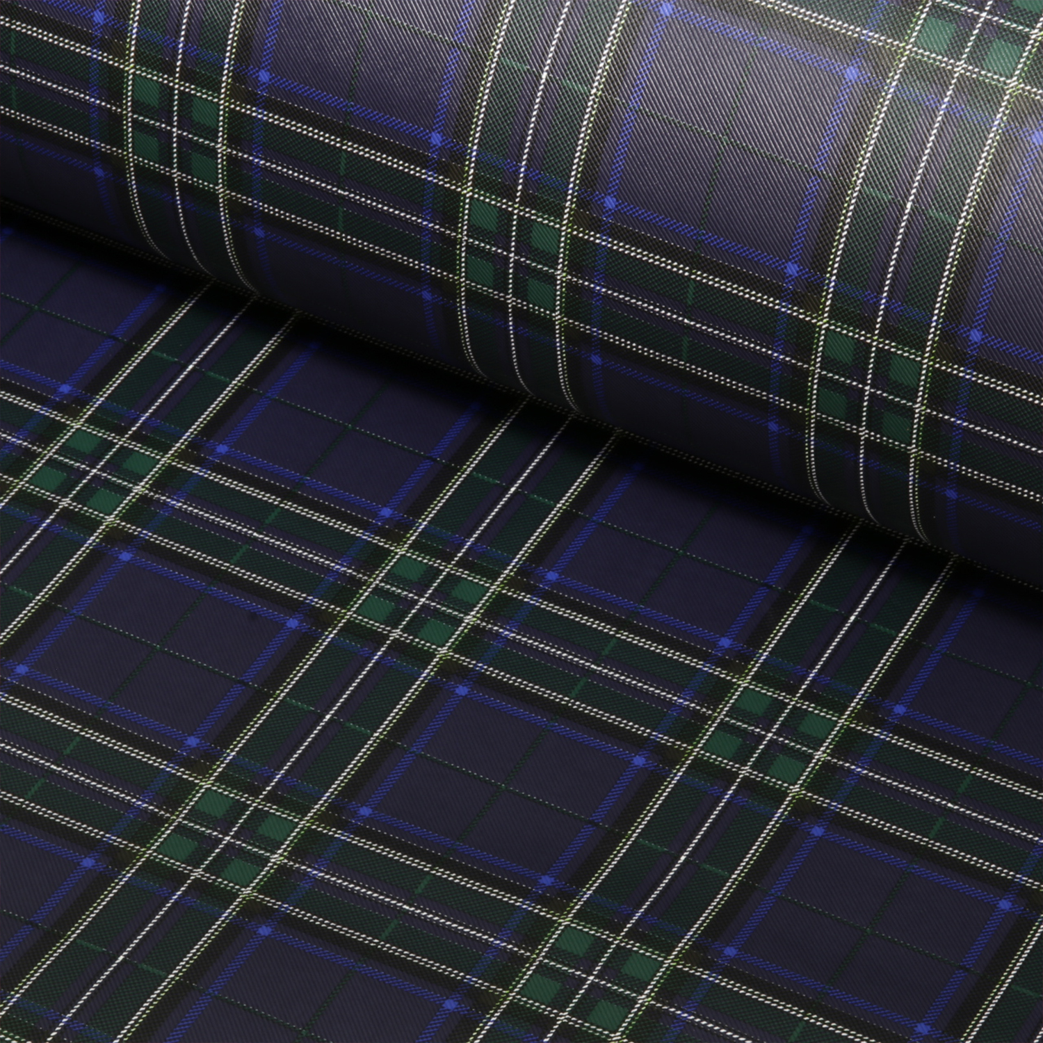 Kunstleder Tartan - marine - Meterware-0 Kunstleder Tartan - marine - Meterware-0