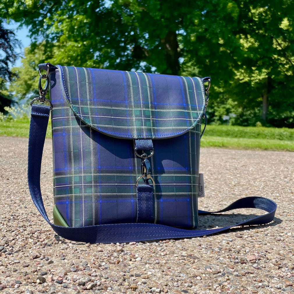 Kunstleder Tartan - marine - Meterware-1 Kunstleder Tartan - marine - Meterware-1