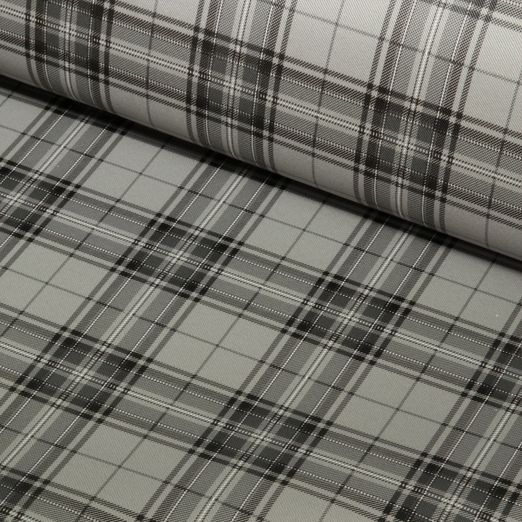 Kunstleder Tartan - grau - Meterware