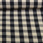 Tissu coton - Torchon de cuisine Carreaux Beige Indigo