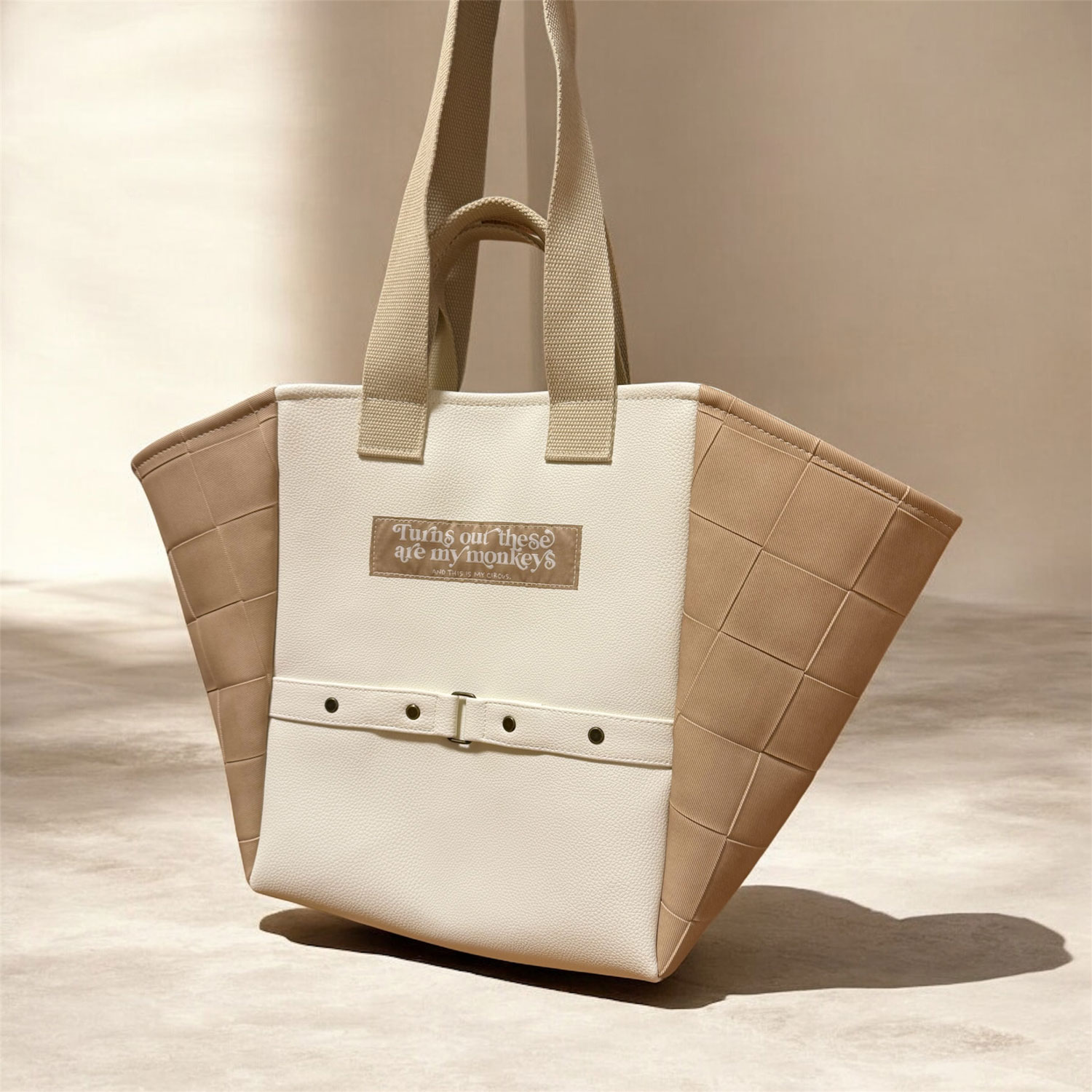 Kunstleder Quadra - beige - Meterware-1 Kunstleder Quadra - beige - Meterware-1