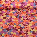 Coton enduit - Fleurs Pêche
