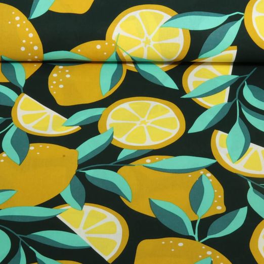 Coton enduit - Citrons Vert foncé