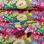 Sweat d'été - French Terry Imp. digi. Donuts Fuchsia Multicolore