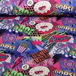 Sweat d'été - French Terry Imp. digi. Donuts Bleu cobalt Multicolore