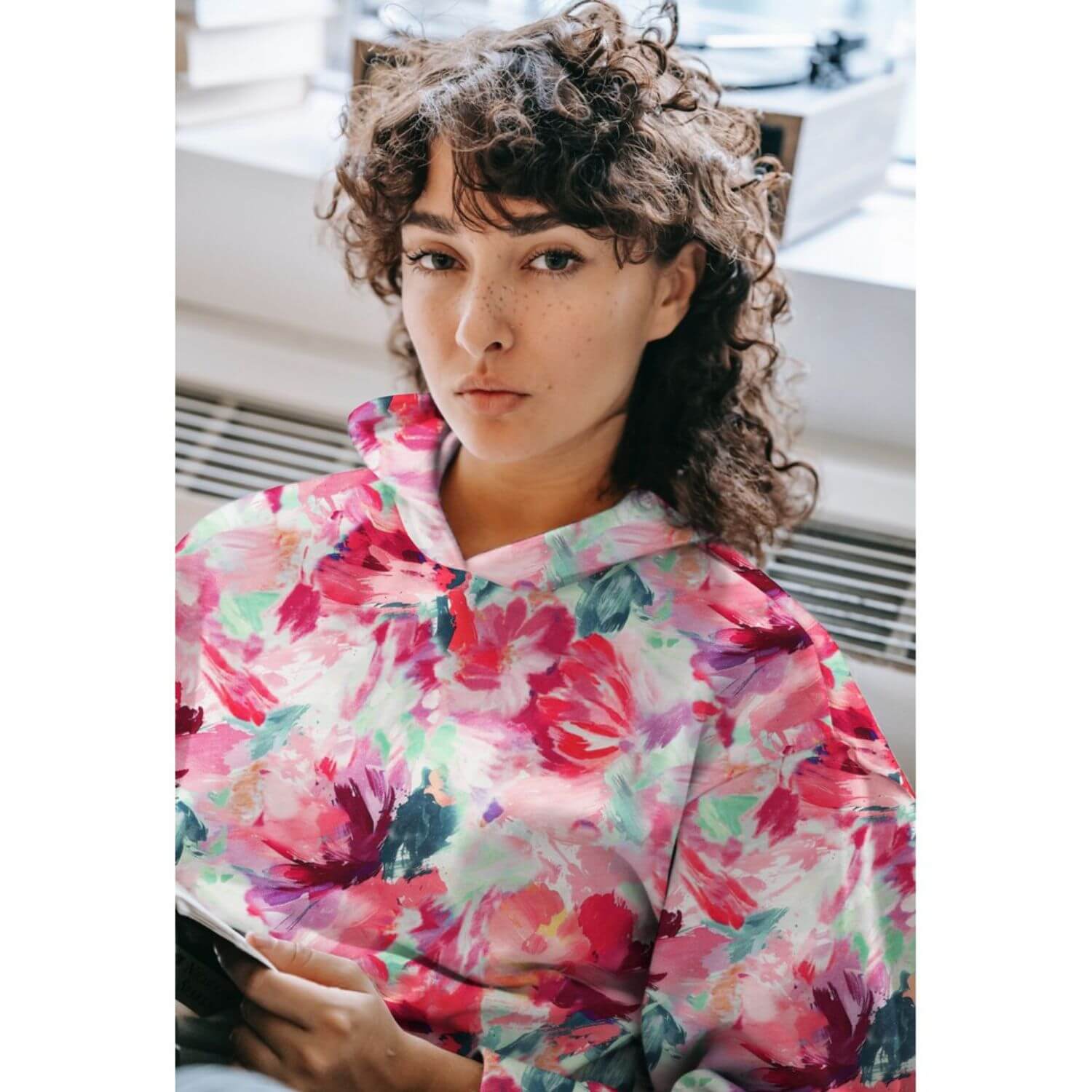 Sweat d'été - French Terry Imp. digi. Fleurs Fuchsia-1 Sweat d'été - French Terry Imp. digi. Fleurs Fuchsia-1