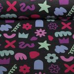 Sweat - Blumen Formen Glitzer Indigo Melange