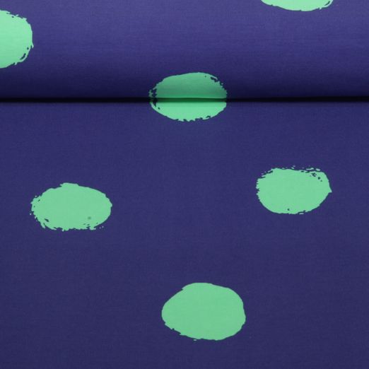 Jersey - Gros pois Bleu