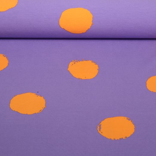 Jersey - Große Punkte Lavendel