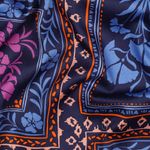 Baumwoll-Satin - Patches Blumen Palmen Navy Baumwoll-Satin - Patches Blumen Palmen Navy