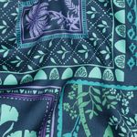 Baumwoll-Satin - Patches Blumen Palmen Petrol Baumwoll-Satin - Patches Blumen Palmen Petrol