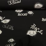 Softshell - Digitaldruck Graffiti Smiley Schwarz