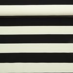 Toile de coton canevas - Rayures Noir Ecru