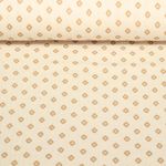 Gaze de coton bio naturelle - Ornements beige 