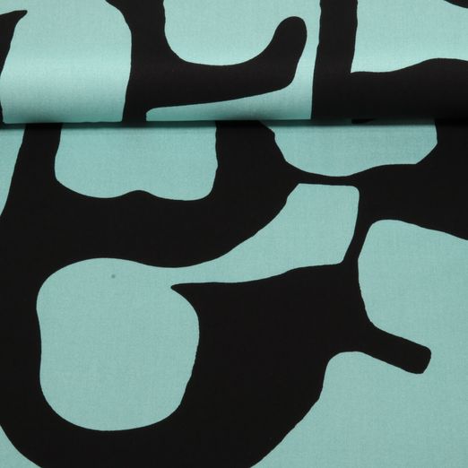 Viskose - Stretch Geometrisch Blau