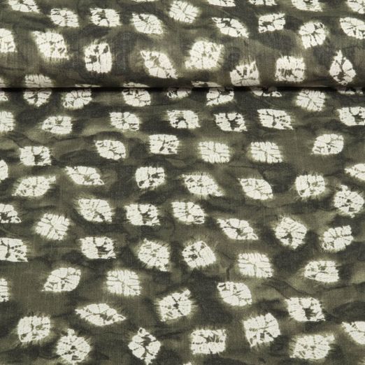 Viskose - Rayon Slub Stretch Batik Grün