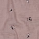 Musselin av bomull - dubbel gauze med folietryck rosa Musselin av bomull - dubbel gauze med folietryck rosa
