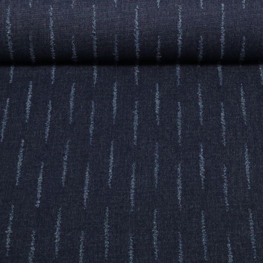 Jeans - Jacquard Look usé Rayures Extra-large Bleu