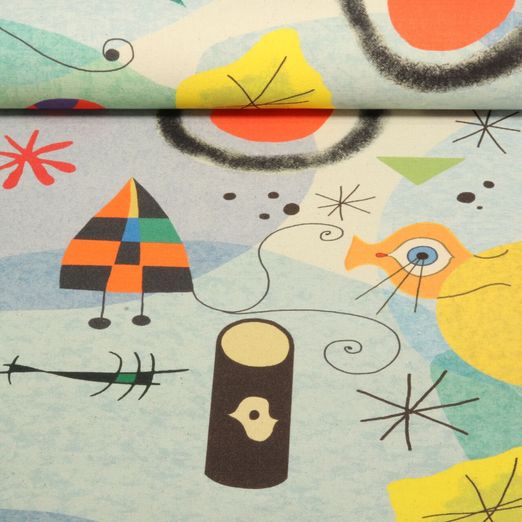 Toile de coton canevas Hugo & Hilda - Formes abstraites Multicolore