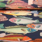 Baumwoll-Canvas Hugo & Hilda - Fische Navy Multicolor