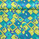 Satin de viscose - Losanges Bleu roi
