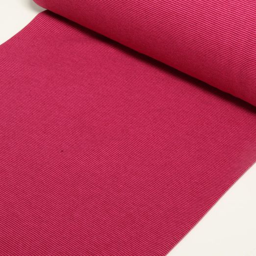 Bords côtes  - Petites rayures Rose vif