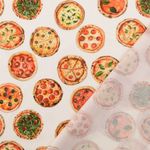 Cretonne di cotone - Stampa digitale Pizza Bianco Cretonne di cotone - Stampa digitale Pizza Bianco