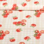 Cretonne de coton - Impression digitale Tomates Blanc Beige